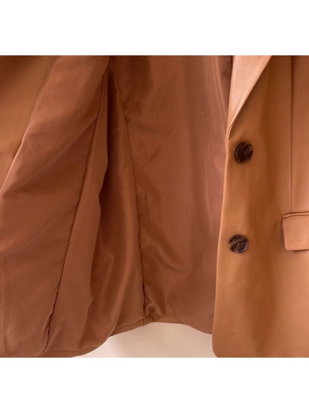 A New Day Camel Brown Faux Leather Blazer XSmall - Picture 12 of 12